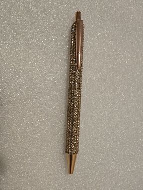 Crystal Embellished Gold-Tone Ballpoint Pen